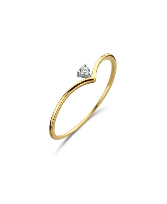 Bague Solitaire Diamant  0,03ct Or jaune 750/1000ème