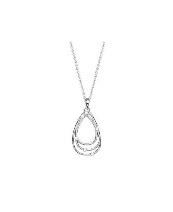 Collier argent et pendentif serti d'oxydes de zirconium