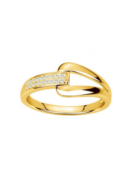 Bague plaqué or et oxyde zirconium