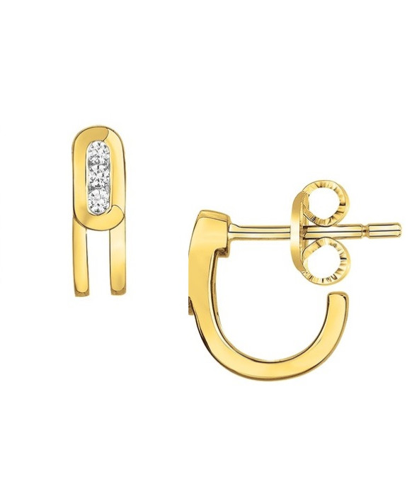 Boucles d'oreilles plaqué or et oxydes de zirconium