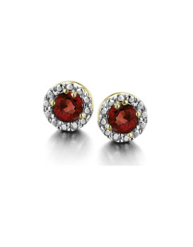 Boucles d'oreilles Rubis  Or jaune et blanc 750/1000ème