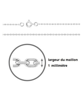 Chaine maille forçat or blanc 750/1000ème largeur 1 mn