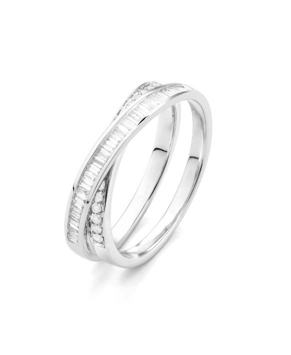 Double alliance Diamants  0,45ct Or blanc 750/1000ème
