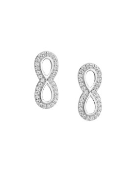 Boucles d'oreilles motifs infini argent et oxydes de zirconium