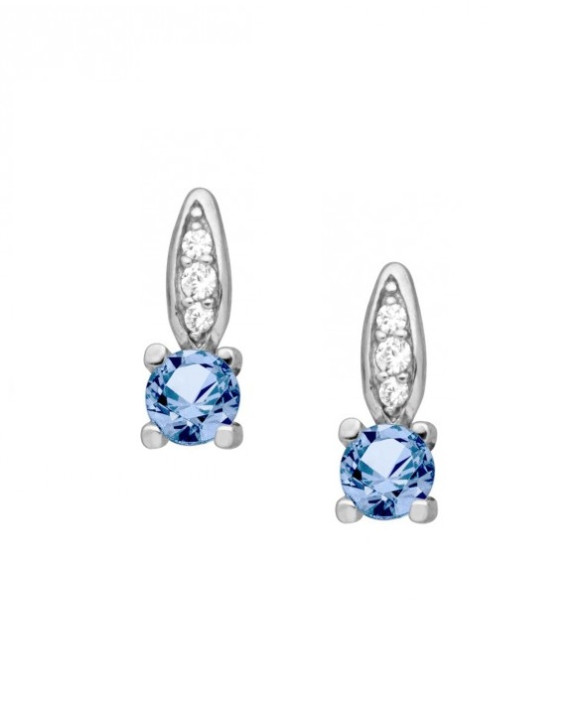Boucles d'oreilles argent, oxydes de zirconium et spinelles synthétiques