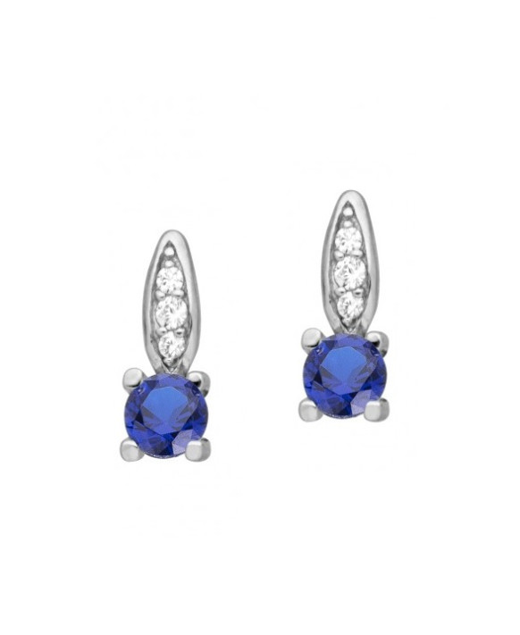 Boucles d'oreilles argent, oxydes de zirconium et spinelles synthétiques