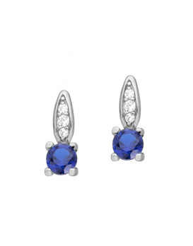 Boucles d'oreilles argent, oxydes de zirconium et spinelles synthétiques