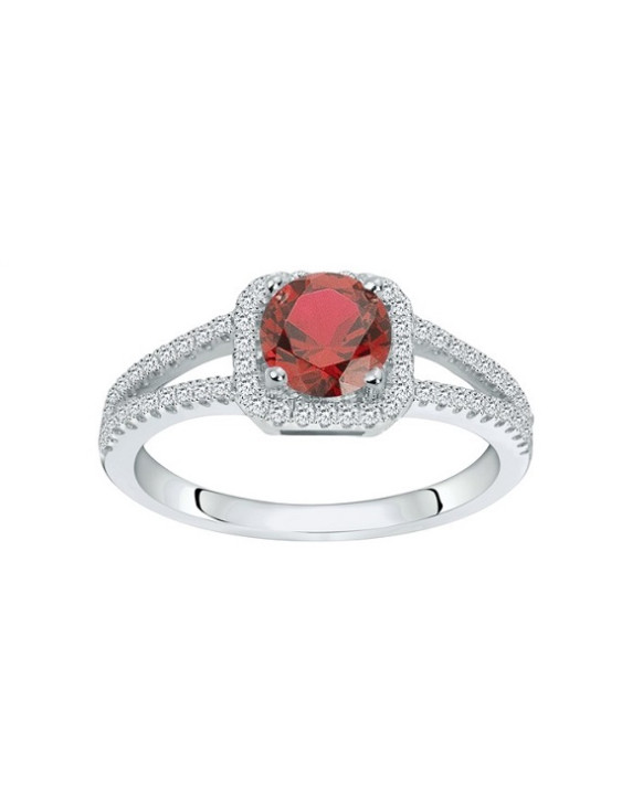 Bague argent, oxydes zirconium et spinelle synthétique