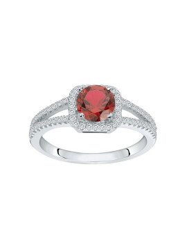 Bague argent, oxydes zirconium et spinelle synthétique