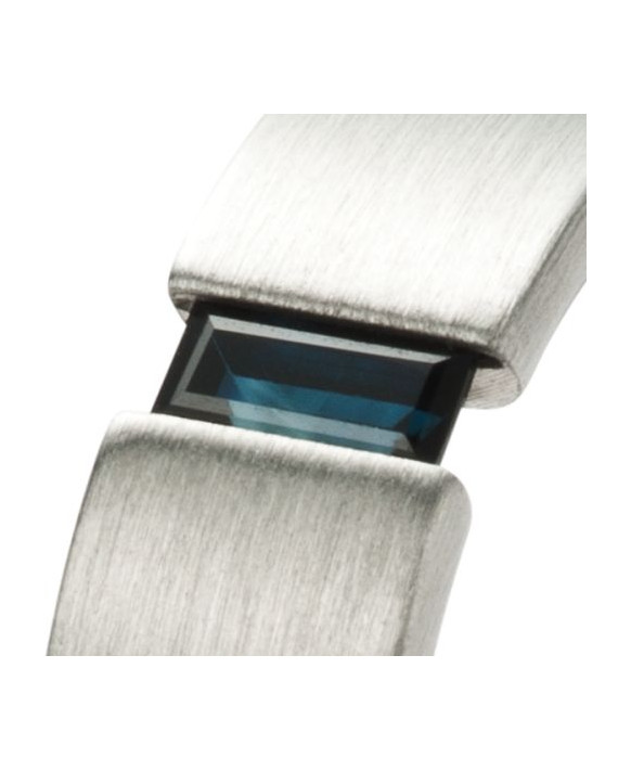 MARWAN, Bague homme acier et saphir  MONOMANIA 21163