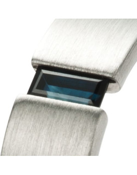 MARWAN, Bague homme acier et saphir  MONOMANIA 21163