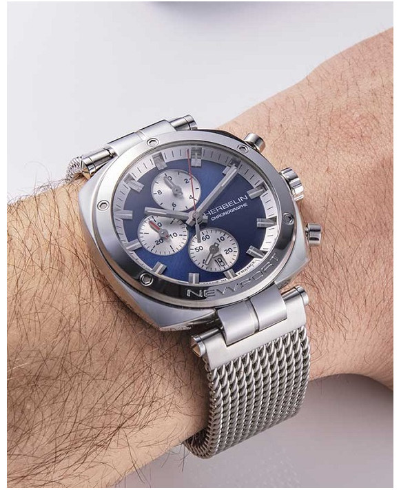 Montre homme chronographe Herbelin 35664-AP25B  Collection Newport Héritage