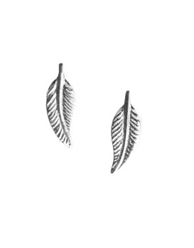 Boucles d'oreilles or blanc 375/1000ème motif  plumes