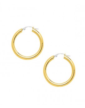 Créoles or jaune  750/1000ème Diamètre 25 mn Fil rond 3mn