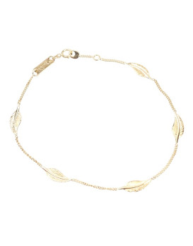 Bracelet 5 petites plumes Or jaune 375/1000ème
