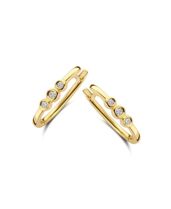 Créoles  Or jaune 750/1000ème et diamants