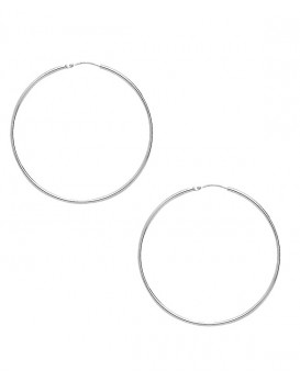 Créoles or blanc  750/1000ème Diamètre 45 mn Fil rond 1,5 mn