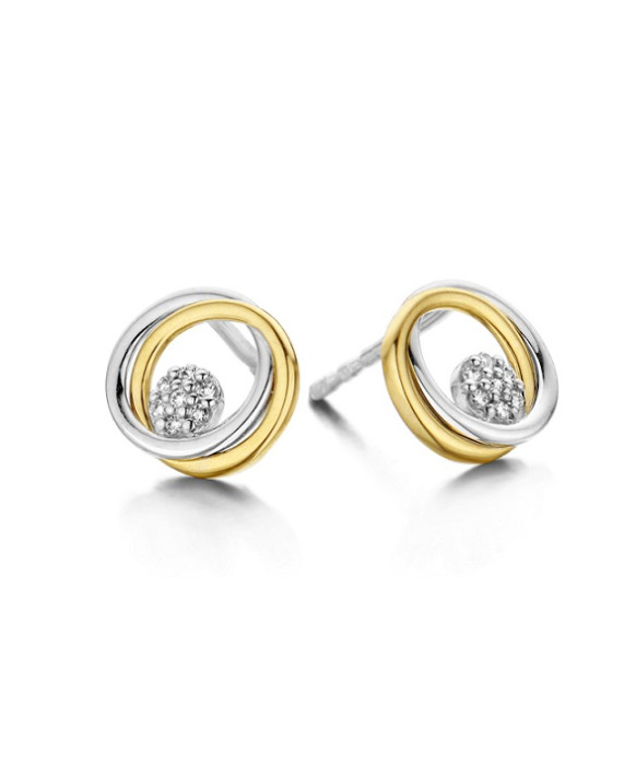 Boucles d'oreilles Diamants  Or jaune et blanc 750/1000ème