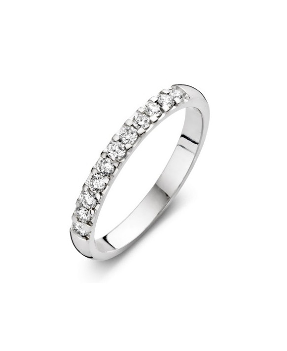 LAURIANE, Alliance or blanc 750/1000ème et diamants 0,28 ct