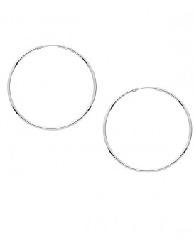 Créoles or blanc  750/1000ème Diamètre 40 mn Fil rond 1,5 mn