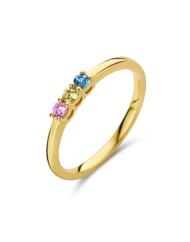 Bague argent plaqué d'or et oxydes de zirconium NAIOMY B1Q14