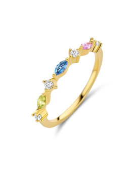 Bague argent plaqué d'or et oxydes de zirconium NAIOMY B1Q17