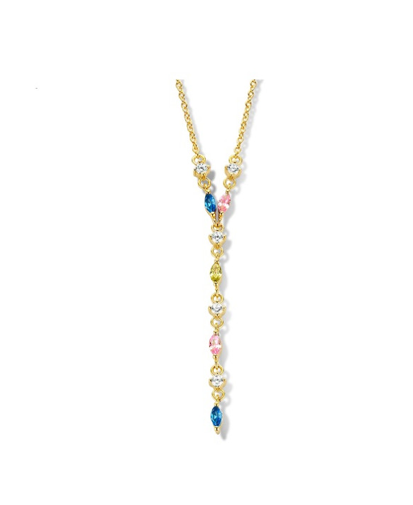 Collier argent plaqué d'or et oxydes de zirconium NAIOMY B1Q18