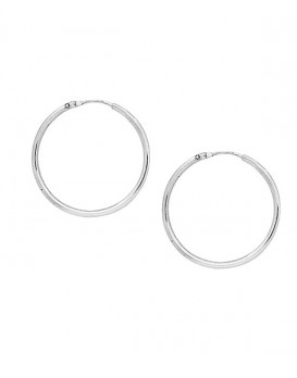 Créoles or blanc  750/1000ème Diamètre 25 mn Fil rond 1,5 mn