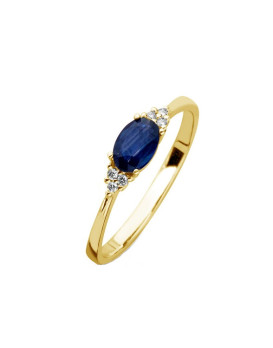 Bague Saphirs  et Diamants Or jaune  750/1000ème