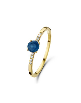Bague Saphirs  et Diamants Or jaune  750/1000ème
