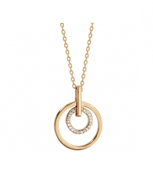 Collier plaqué or et pendentif oxydes de zirconium