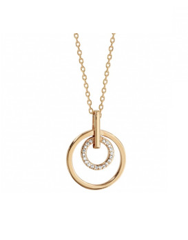 Collier plaqué or et pendentif oxydes de zirconium
