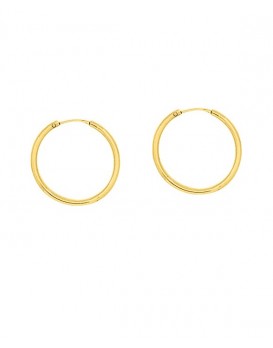 Créoles or jaune  750/1000ème Diamètre 20 mn Fil rond 1,5 mn