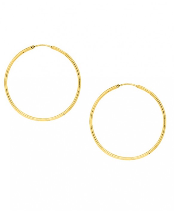 Créoles or jaune  750/1000ème Diamètre 35 mn Fil rond 1,5 mn