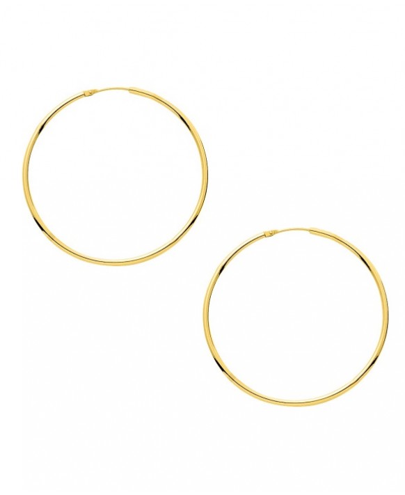 Créoles or jaune  750/1000ème Diamètre 40 mn Fil rond 1,5 mn