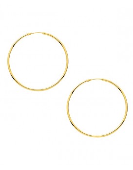 Créoles or jaune  750/1000ème Diamètre 40 mn Fil rond 1,5 mn