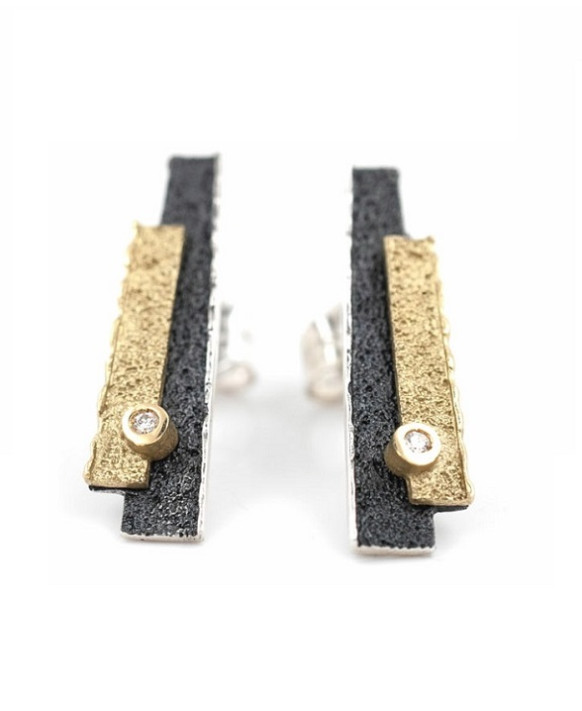 Boucles oreilles or, argent  et diamant ARIOR Barcelona 3641362-XP Collection Trai