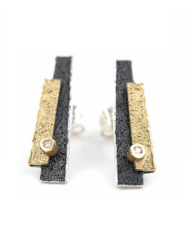 Boucles oreilles or, argent  et diamant ARIOR Barcelona 3641362-XP Collection Trai