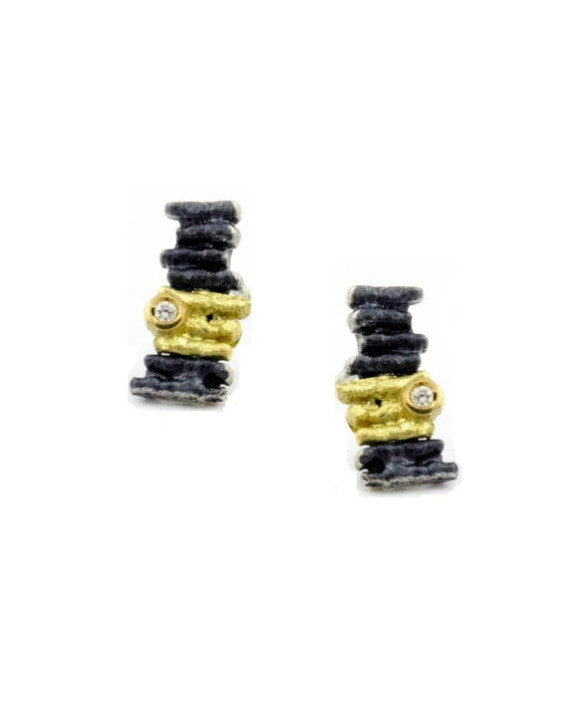Boucles oreilles or, argent  et diamant ARIOR Barcelona 3641036-XP Collection Diluvi