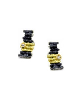 Boucles oreilles or, argent  et diamant ARIOR Barcelona 3641036-XP Collection Diluvi