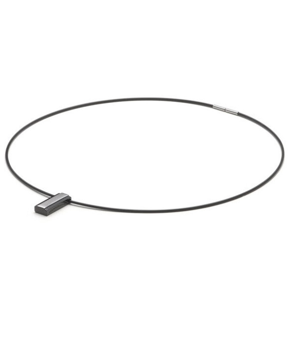 Cable silicone et pendentif homme acier  MONOMANIA 50185