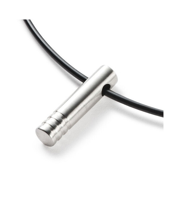 Cable silicone et pendentif homme acier  MONOMANIA 50031