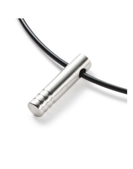 Cable silicone et pendentif homme acier  MONOMANIA 50031