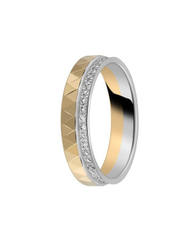 GISELE, Alliance bicolore or 750/1000ème et diamants