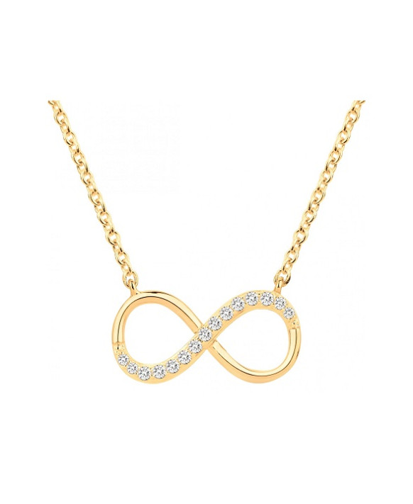Collier plaqué or motif infini oxydes de zirconium