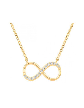 Collier plaqué or motif infini oxydes de zirconium