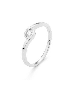 Bague Solitaire Diamant  0,10 ct Or blanc 750/1000ème