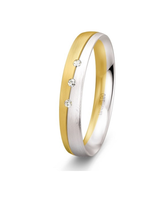 KAREN, Alliance or blanc et jaune 750/1000ème et diamants