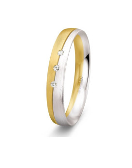 KAREN, Alliance or blanc et jaune 750/1000ème et diamants