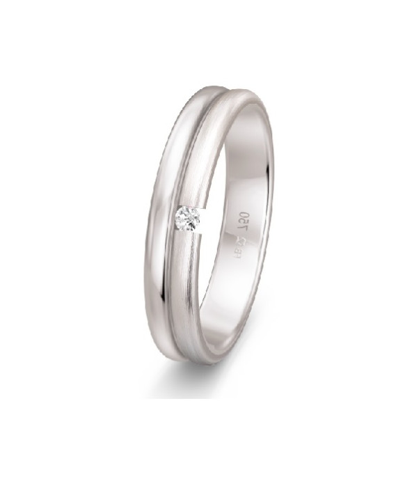ADELIE, Alliance or blanc 750/1000ème et diamant